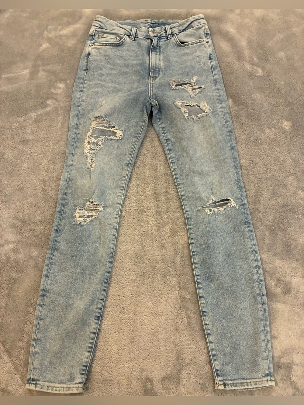 Women’s &Denim Brand Light Blue Distressed Skinny Jeans Size 8